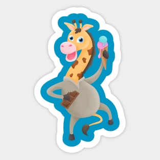 Happy Giraffe Donkey Sticker
